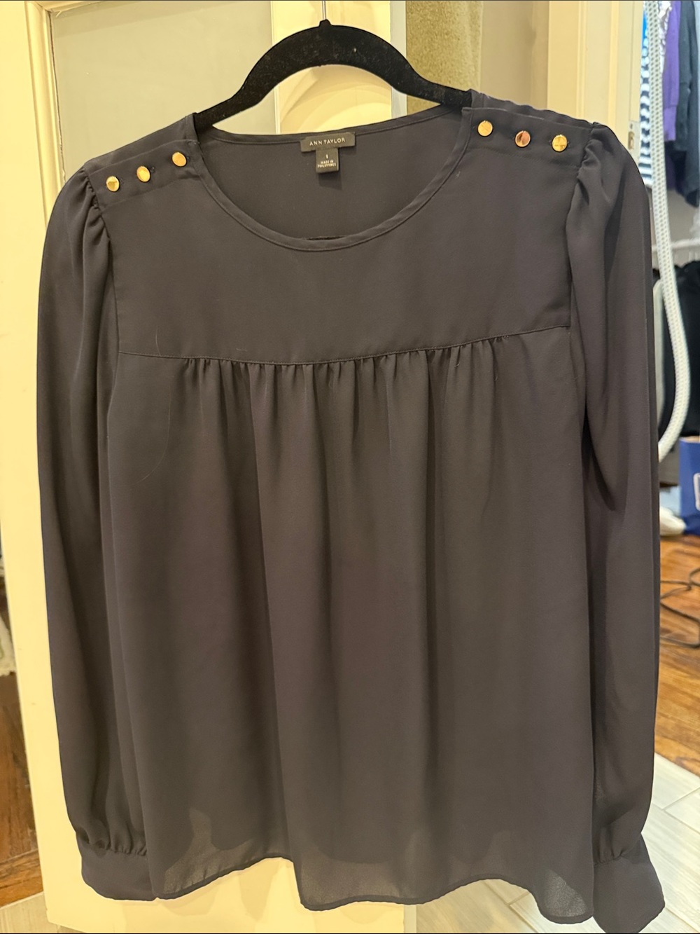 Ann Taylor navy blouse